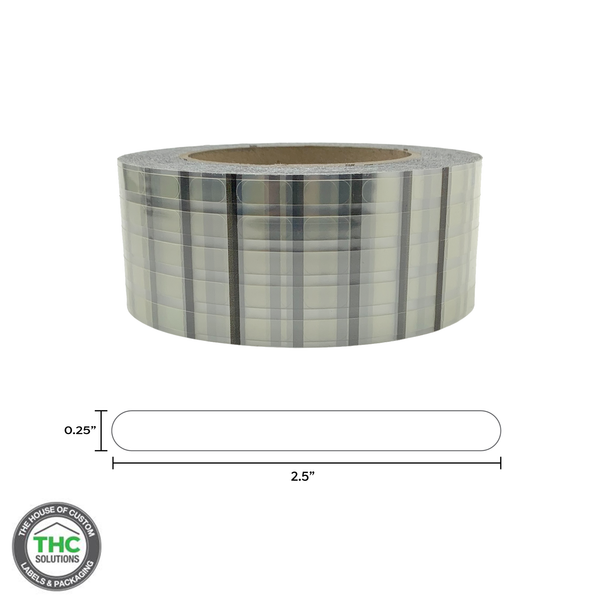 Blank Clear Tamper Evident Label 0.25" x 2.5"(5,000 Per Roll)