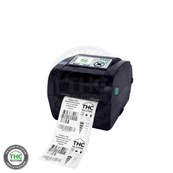 Compact THC Printer with printed roll at an angle.