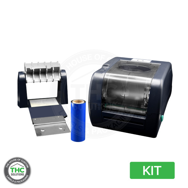 THC Compact Horticulture Printer Bundle, External Roll Holder and Ink Ribbon (Plant Wraps Not Included)