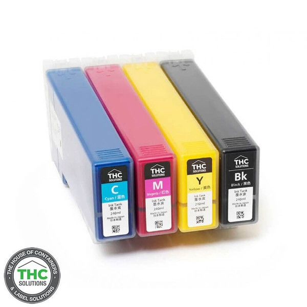 THC HIGH-REZ Printer Dye Ink Cartridges 4 Color Pack Cyan, Magenta, Yellow, Black