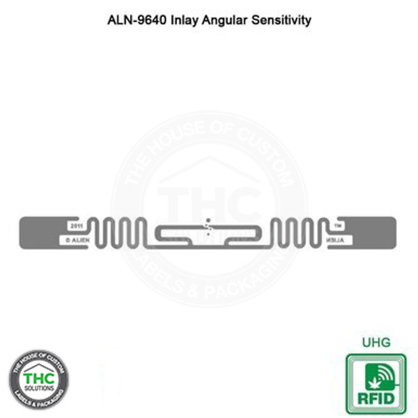 UHF RFID LABELS 4" X 4" Media 105, Aln9640 Squiggle Inlay Higgs 3 Integrated Circuit