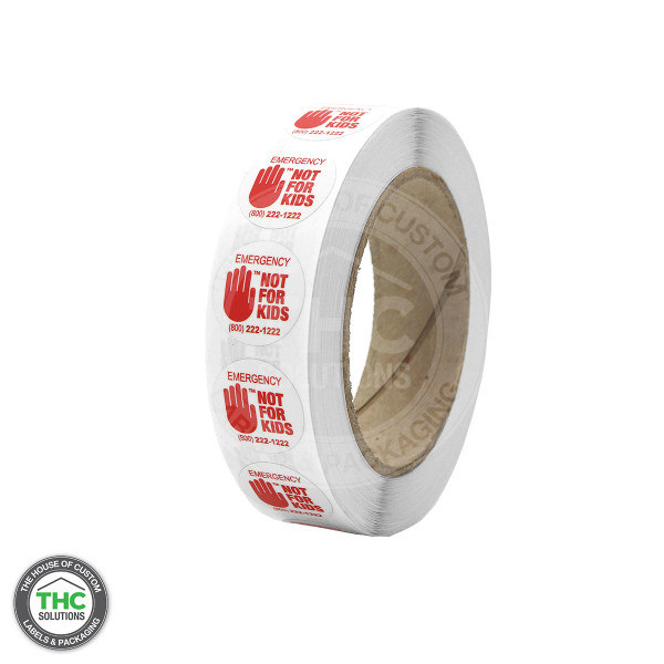 Washington "NOT FOR KIDS" Symbol Label, 1" x 1"