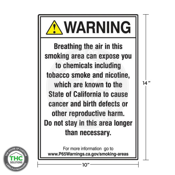 California Prop 65 Sign - 14" X 10"