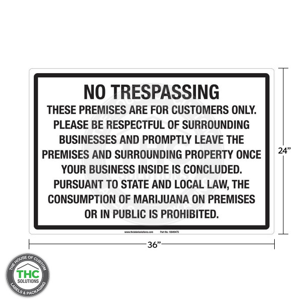 Generic No Trespassing Sign - 36" X 24"