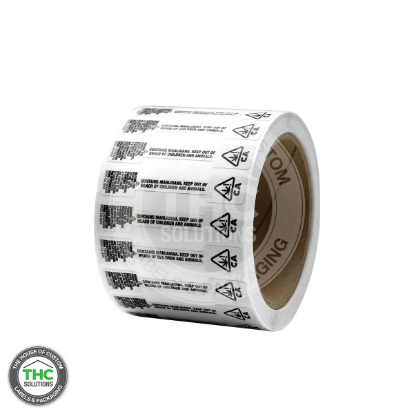 CA Prop 65 Tamper Evident Label -  Size small 2.75"X0.5"