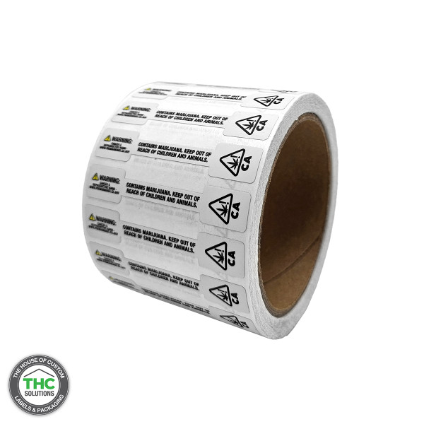 California Prop 65 Tamper Evident Labels - 2.75" X 0.5"