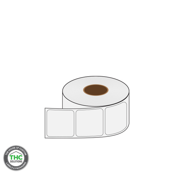 2" X 2" Blank Poly Label (1" Core, 5" Diameter)