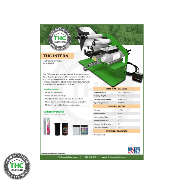 THC Intern Spec Sheet