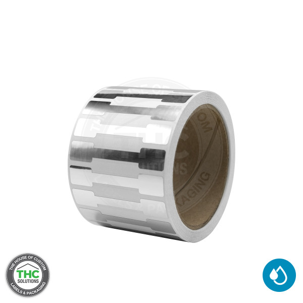 Blank Tamper Evident Void Labels - 2.75" X 0.5" Color Shiny Silver (1,000 Per Roll)