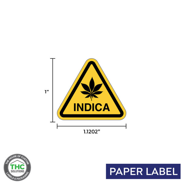 Cannabis Universal Indica Symbol, Generic Paper Label, 1.1202" x 1" (Qty 1,000 Per Roll)