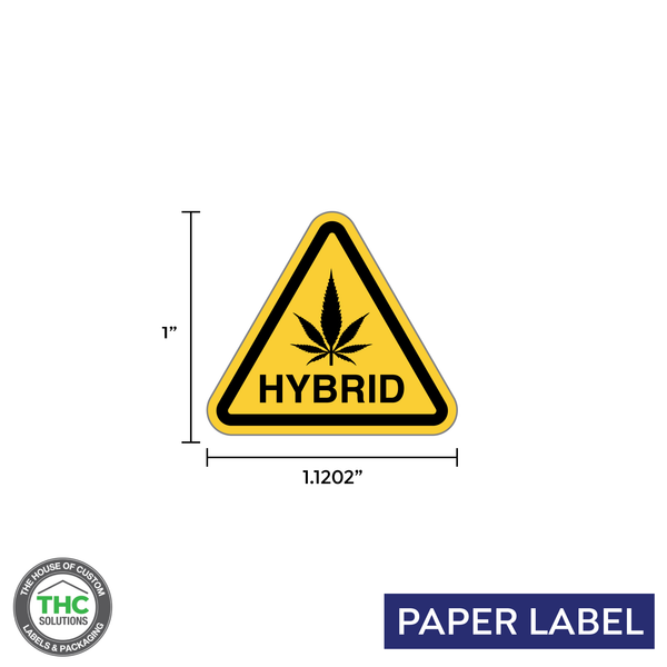 Cannabis Universal Hybrid Symbol, Generic Paper Label, 1.1202" x 1" (Qty 1,000 Per Roll)