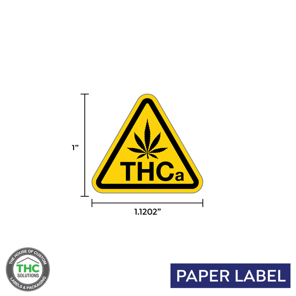 Cannabis Universal THCa Symbol, Generic Paper Label, 1.1202" x 1" (Qty 1,000 Per Roll)