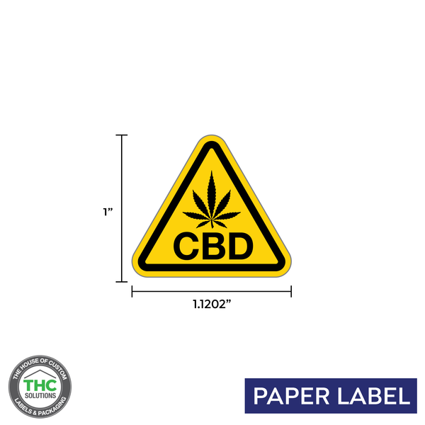 Cannabis Universal Symbol CBD, Paper Label, size 1.1202" x 1" (Qty 1,000 Per Roll)