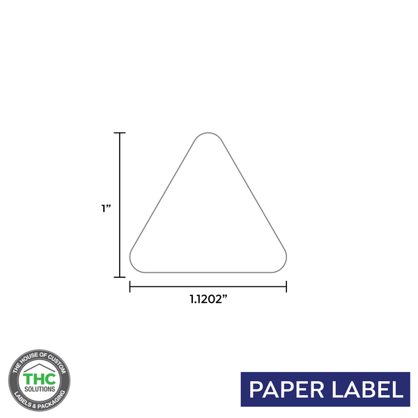 Blank TT Printable Triangle, Thermal Transfer Label,  1.1202" x 1" (Qty 1,000 Per Roll)