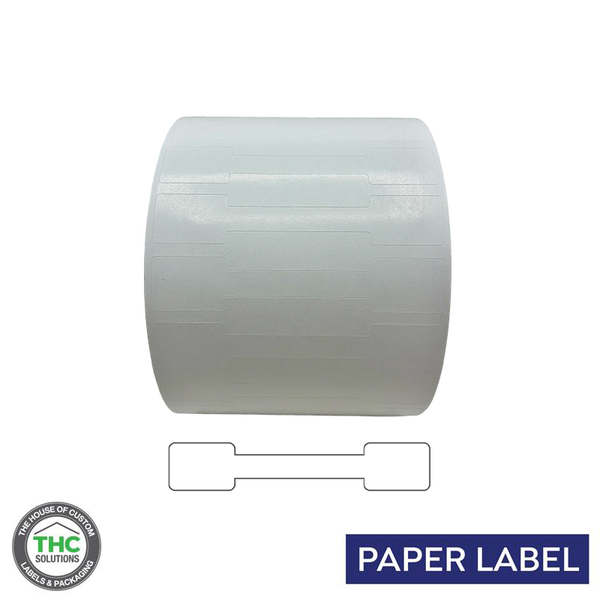 Blank Tamper Evident Labels - 2.75" X 0.5" Color White, Semi Gloss Paper (1,000 Per Roll)