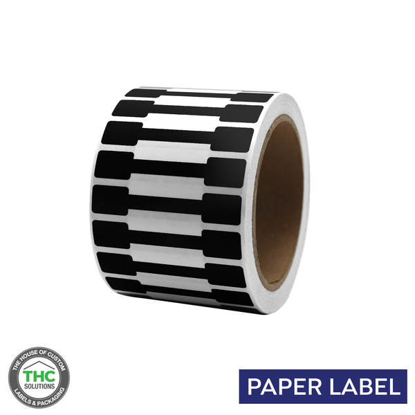 Blank Tamper Evident Labels - 2.75" X 0.5" Color Black, Semi Gloss Paper (1,000 Per Roll)