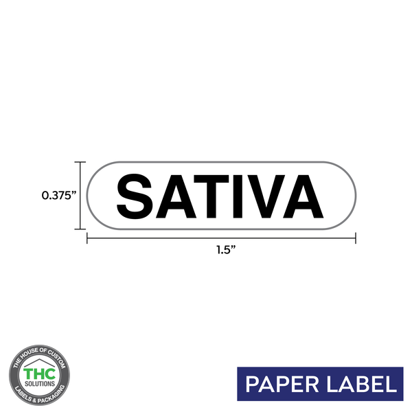 Sativa Generic Paper Label,  0.375" x 1.5" (Qty 5,000 Per Roll)