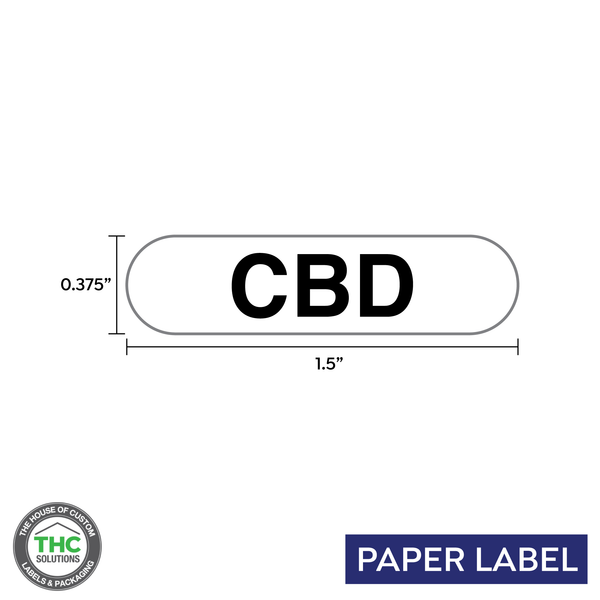 CBD Government Warning,  Generic Paper Label,  0.375" x 1.5" (Qty 5,000 Per Roll)