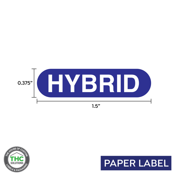 Hybrid Blue Generic Paper Label,  0.375" x 1.5" (Qty 5,000 Per Roll)