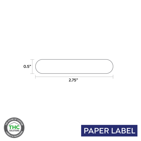 Blank TT Printable, Thermal Transfer Paper Label, Paper Label, 0.5" x 2.75" (Qty 1000 pcs)